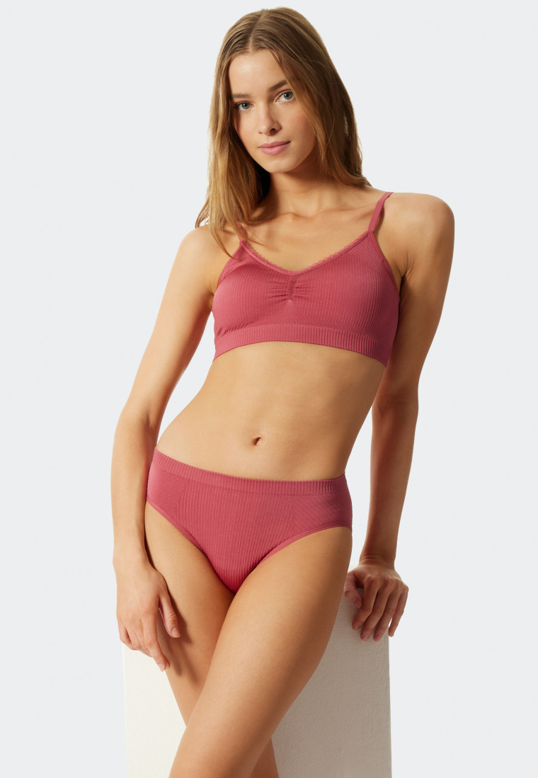 Slip tai in un look a coste, bacca - Seamless Recycled Rib