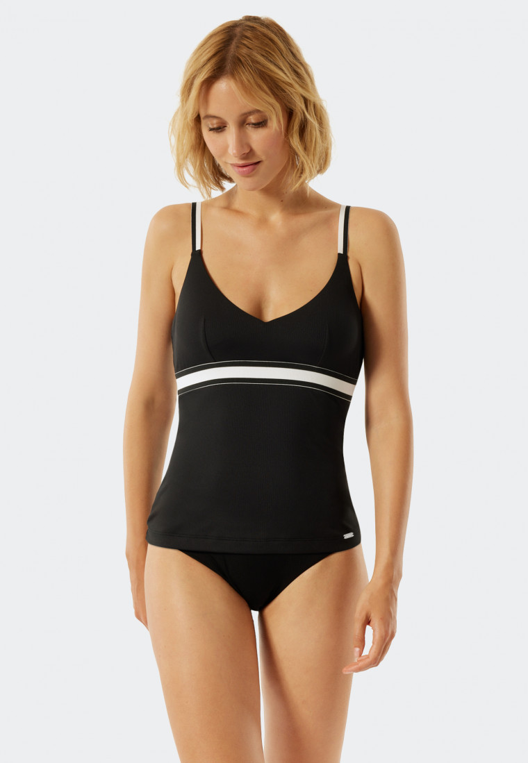 Tankini-Top herausnehmbare Softcups verstellbare Träger schwarz - California Dream