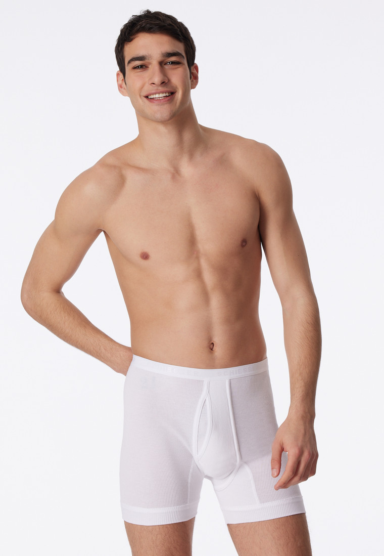 Pair of underpants, short with fly, double rib, white - Original Classics