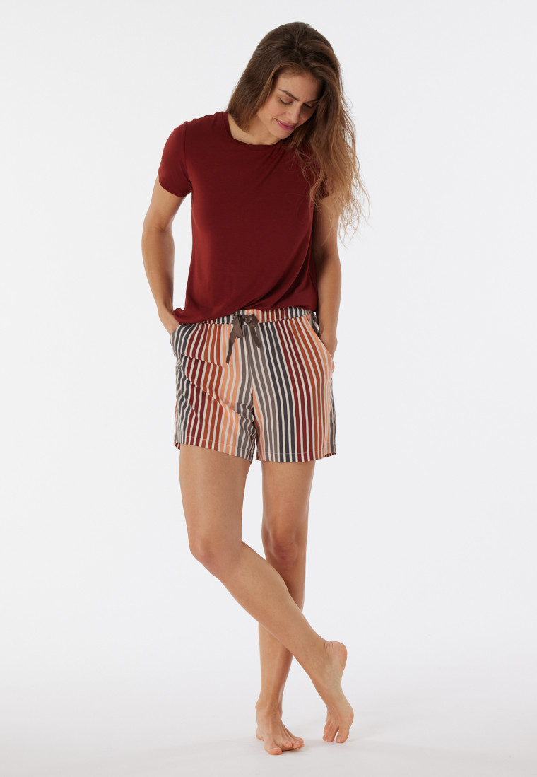 Geweven broek kort viscose gestreept meerkleurig - Mix+Relax