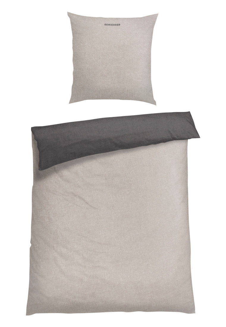 Biancheria da letto reversibile, 2 pezzi in renforcé, tonalità argento - SCHIESSER Home