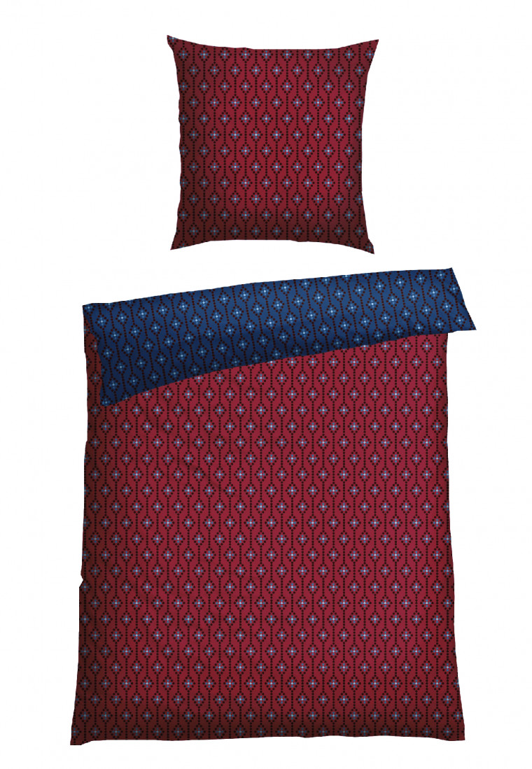 Reversible bed linen 2 piece flannelette multicolored - SCHIESSER Home