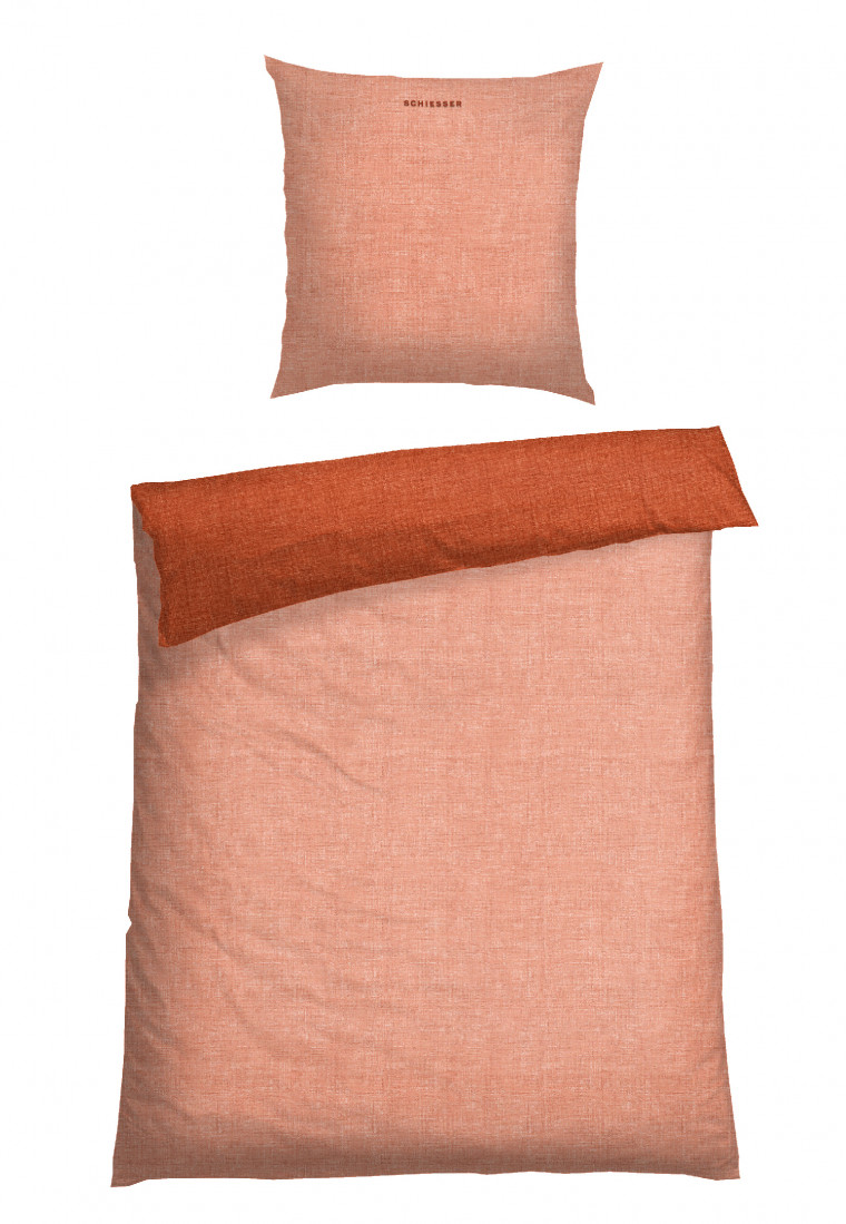 Reversible bed linen 2-piece Renforcé apricot - SCHIESSER Home