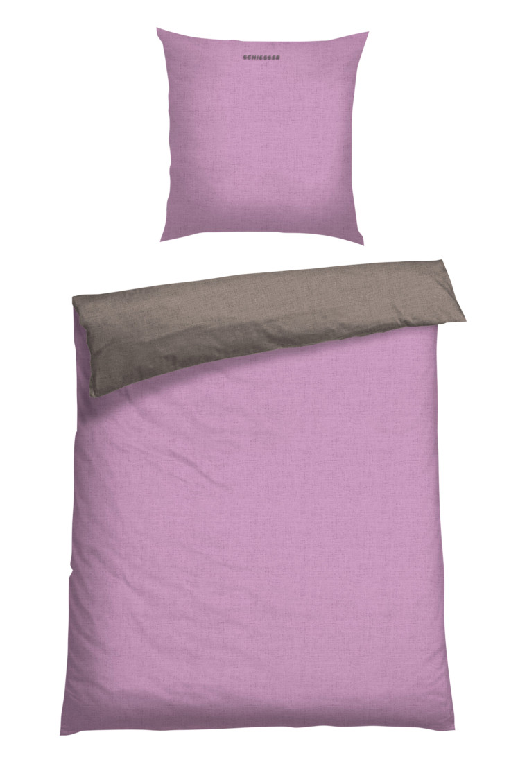 Parure de lit de lit réversible 2 pièces Renforcé, rosé et marron  SCHIESSER Home