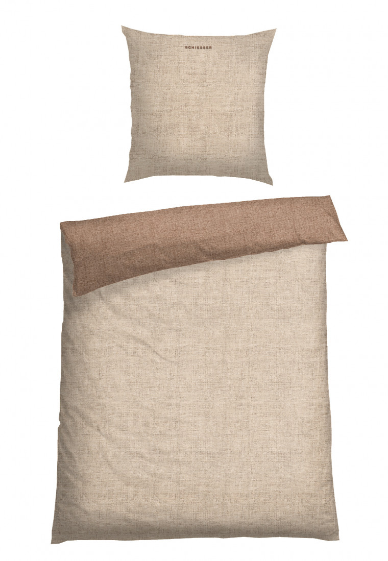 Reversible bed linen 2-piece Renforcé sand - SCHIESSER Home