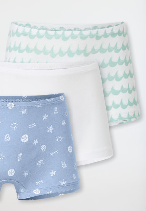 Short set van 3 waves schelpen meerkleurig - 95/5