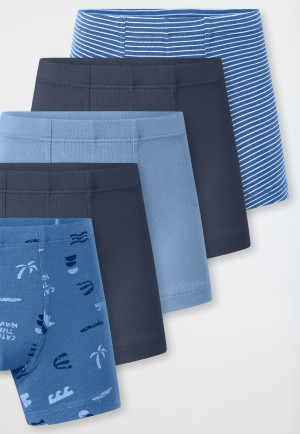 Short set van 5 streepjes strand meerkleurig - 95/5