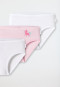 3-pack of White/Pink Fine-Ribbed Hip Briefs with Fringe