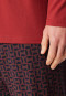 Long pyjamas Organic Cotton stripes dark red - Comfort Nightwear