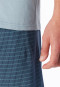 Schlafanzug kurz V-Ausschnitt Brusttasche eisblau gemustert - Comfort Essentials
