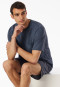 Short pyjamas with graphite patterned chest pocket - Comfort Essentials