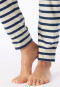 Pigiama lungo con polsini a righe blu scuro - Casual Essentials