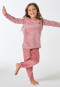 Schlafanzug lang Velour Bündchen Ringel Herz altrosa - Kids Nightwear