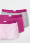 Shorts 3er-Pack Ringel Blümchen mehrfarbig - 95/5