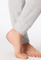 Schlafanzug lang Frottee Bündchen Ringel silbergrau-meliert - Casual Essentials