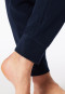 Schlafanzug lang Frottee Bündchen Ringel nachtblau - Casual Essentials