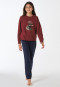 Schlafanzug lang Sweatware Bündchen burgund - Teens Nightwear