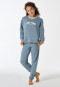 Schlafanzug lang Sweatware Bündchen mineral - Nightwear