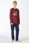 Lange pyjama bergen wijnrood - Nightwear