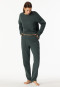 Pantaloni lunghi in jersey e tessuto felpato verde scuro - Mix+ Relax