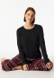 Shirt langarm rundhals schwarz - Mix+Relax