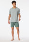 Short pyjamas striping V-neck khaki - Long Life Soft