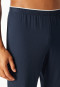 Schlafanzug kurz Streifen Hemdkragen nachtblau - Selected Premium Jacquard