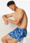 Swim trunks woven fabric recycled flowers multi-colored- Aqua