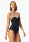 Swimsuit jersey recycled stripes black - aqua