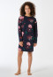 Sleep shirt long-sleeve interlock flowers midnight blue - Teens Nightwear