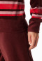 Lange pyjama van velours manchetten streepjes wijnrood - Comfort Nightwear