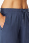 Schlafanzug lang Bündchen Stickerei jeansblau - Casual Nightwear