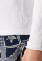 Tee-shirt à manches longues côtelé brossé encolure U-Boot blanc - SCHIESSER 150 Years
