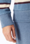Long Pyjamas in Terry Towelling with Ribbed Cuffs, Stripes, Grey-Blue - Casual Essentials