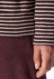 Schlafanzug lang Frottee Bündchen Ringel kakobraun - Casual Essentials