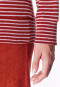 Schlafanzug lang Frottee Bündchen Ringel gebrannter Ziegel - Casual Essentials
