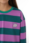 Pigiama lungo a righe larghe color bacca - Nightwear