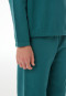 Lange pyjama van sweatshirtstof met manchetten, diepzeegroen - Nightwear