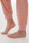 Schlafanzug lang Frottee Bündchen Streifen altrosa - Teens Nightwear
