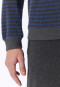 Pyjama long en tissu éponge à poignets, rayures, couleur denim délavé - Casual Nightwear