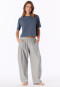 Langere flanele broek met visgraatpatroon, blauwgrijs gemêleerd - Mix+ Relax