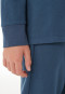 Schlafanzug lang Sweatware Bündchen Smiley deep blue - Nightwear