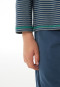 Schlafanzug lang Bündchen Ringel salbei - Nightwear