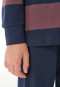 Lange pyjama van interlock met streepjes aan de manchetten, cacaobruin - Nightwear