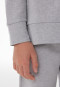 Pyjama long en molleton, poignets en bords-côtes, gris chiné - Nightwear