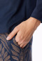 Pigiama lungo in interlock con scollatura a barchetta, blu mare profondo, fantasia - Interlock