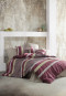 Parure de lit 2 pièces en satin à rayures bordeaux - SCHIESSER Home