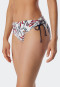 Bandeau Bügel-Bikini Softcups variable Träger Blumen Midi-Slip verstellbare Seiten mehrfarbig - Deep Sea
