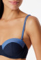 Bandeau beugel bikini soft cups variabele bandjes midi slip verstelbare zijkanten nachtblauw - Ocean Swim