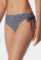 Bikini a fascia con ferretto, coppe morbide, spalline regolabili, a righe, slip midi con fianchi regolabili, blu scuro - Ocean Dive